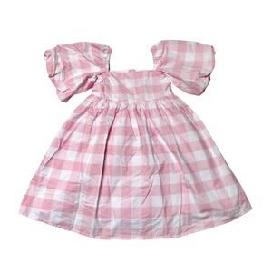 Janie and Jack Gingham Bubble Sleeve Dress Size 6